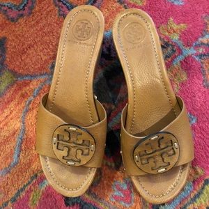 Tory Burch patty wedge Sz 9 VGUC